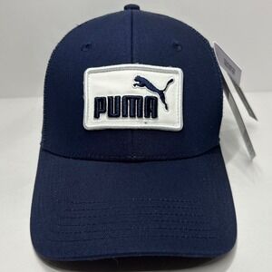Puma Navy Blue Hat Adjustable Snapback Mesh Cap Brand New